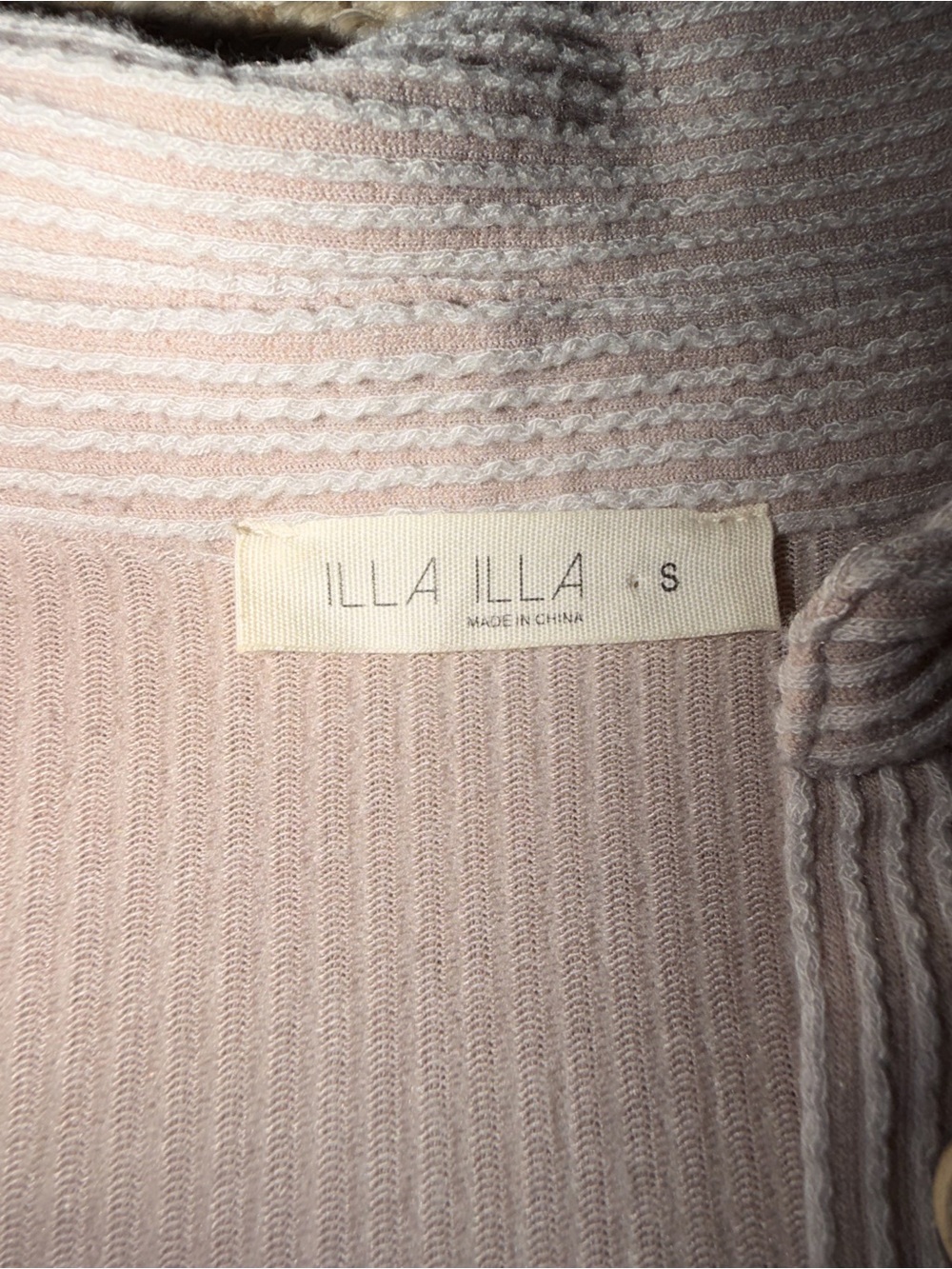 Neutral Ribbed Utility Romper | Small | Beige Collared Button Front - Picture 4 of 4